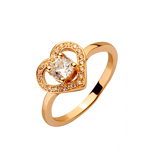 Золота каблучка з цирконієм куб. (01-200395346) фотографія