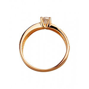 Золотое кольцо с цирконием куб. (01-200404846) фотография