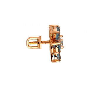 Золотые серьги с цирконием куб. (01-200408146) фотография