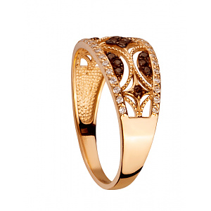 Золота каблучка з цирконієм куб. (01-200422746) фотографія