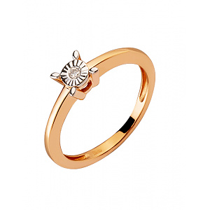 Золотое кольцо с бриллиантом (01-200462046) фотография