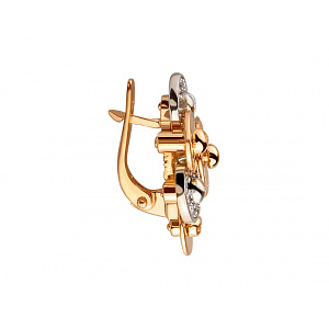 Золотые серьги с цирконием куб. (01-200481246) фотография