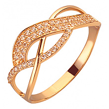 Золотое кольцо с цирконием куб. (01-200606446)