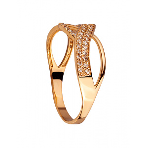 Золотое кольцо с цирконием куб. (01-200606446) фотография