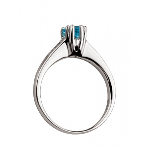 Золота каблучка з діамантами  та  топазом (01-200633446) фотографія