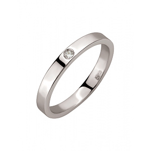 Золотое  обручальное кольцо  с бриллиантом (01-200745946) фотография