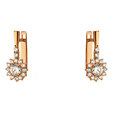 Золотые серьги с фианитом (цирконием куб.) (01-200783646)