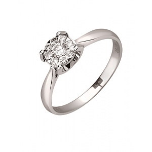 Золота каблучка з діамантами (01-200785646) фотографія