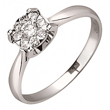 Золота каблучка з діамантами (01-200785646)