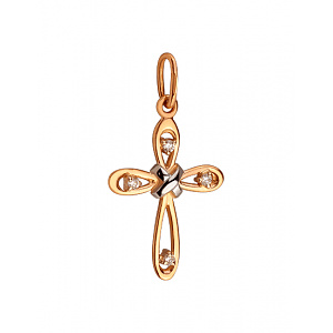 Золотий хрестик з діамантами (01-200805846) фотографія