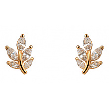 Золотые серьги с фианитом (цирконием куб.) (01-200905446)