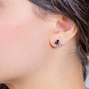 Золоті сережки з камінням Swarovski (2б_с-175) фотографія