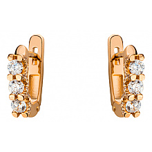 Золотые серьги с цирконием куб. (01-19118947)