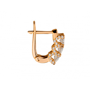 Золотые серьги с цирконием куб. (01-19118947) фотография