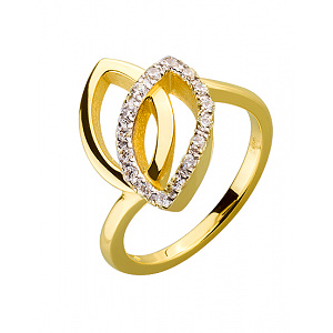 Золотое кольцо с цирконием куб. (01-19316147) фотография