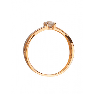 Золотое кольцо с цирконием куб. (01-200152547) фотография