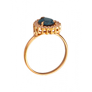 Золотое кольцо с цирконием куб. (01-200237247) фотография