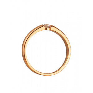 Золота каблучка з діамантом (01-200291147) фотографія