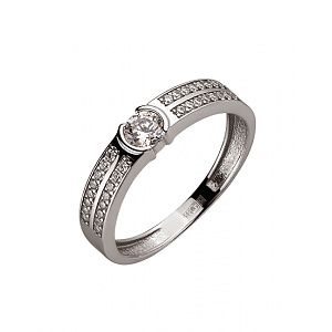 Золота каблучка з цирконієм куб. (01-200295147) фотографія