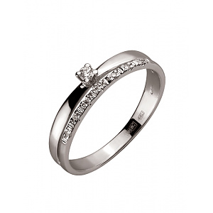 Золота каблучка з діамантами (01-200323747) фотографія