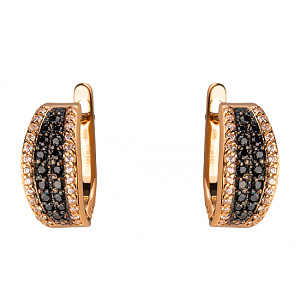 Золотые серьги с цирконием куб. (01-200343547) фотография