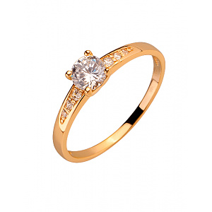 Золота каблучка з цирконієм куб. (01-200346947) фотографія