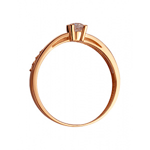 Золота каблучка з цирконієм куб. (01-200374247) фотографія