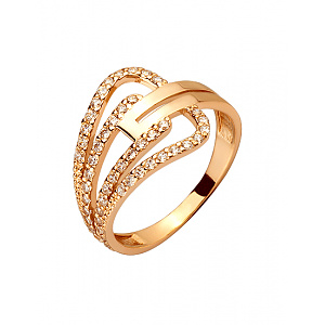 Золотое кольцо с цирконием куб. (01-200432947) фотография