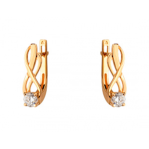 Золотые серьги с цирконием куб. (01-200530747) фотография