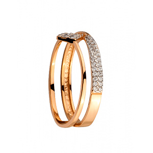 Золотое кольцо с цирконием куб. (01-200535147) фотография