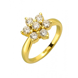 Золотое  кольцо с бриллиантами (01-200542647) фотография