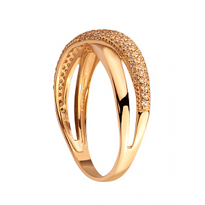 Золотое кольцо с цирконием куб. (01-200542747) фотография