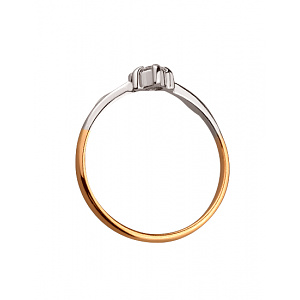 Золота каблучка з діамантом (01-200559647) фотографія