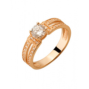 Золота каблучка з цирконієм куб. (01-200573447) фотографія