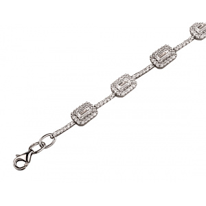 Золотий браслет з цирконієм куб. (01-200602947) фотографія