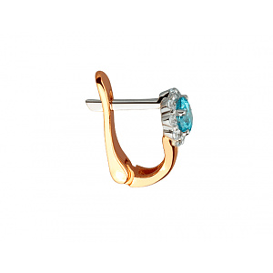 Золотые серьги с фианитом (цирконием куб.) (01-200805847) фотография