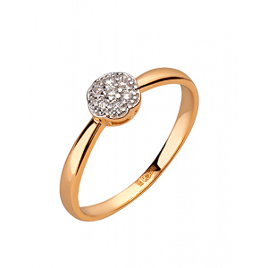 Золота каблучка з діамантами (01-200816047) фотографія