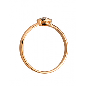 Золота каблучка з діамантами (01-200816047) фотографія