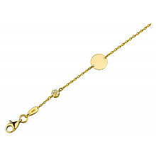 Золотой браслет с фианитом (цирконием куб.) (01-200838347)