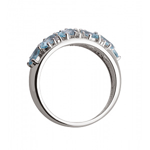 Золотое кольцо с топазами  и  фианитами (2б_к-151) фотография