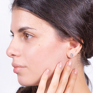 Золоті сережки з фіанітами (2б_с-109) фотографія