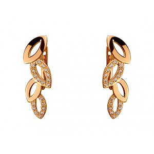 Золотые серьги с цирконием куб. (01-19182548) фотография