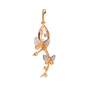 Золотой кулон с цирконием куб. (01-200130048) фотография