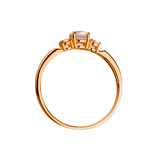 Золотое кольцо с цирконием куб. (01-200364848) фотография