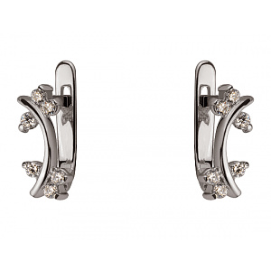 Золотые серьги с цирконием куб. (01-200365448) фотография