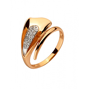 Золотое кольцо с цирконием куб. (01-200432948) фотография