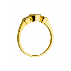 Золотое  кольцо с бриллиантами  и  корундами (01-200542648) фотография