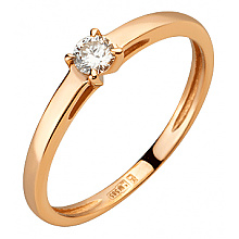 Золотое кольцо с бриллиантом (01-200745948)