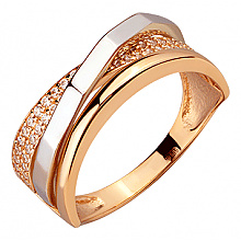 Золота каблучка з фіанітом (цирконієм куб.) (01-200769648)