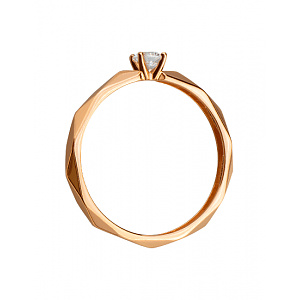 Золота каблучка з фіанітом (цирконієм куб.) (01-200781048) фотографія